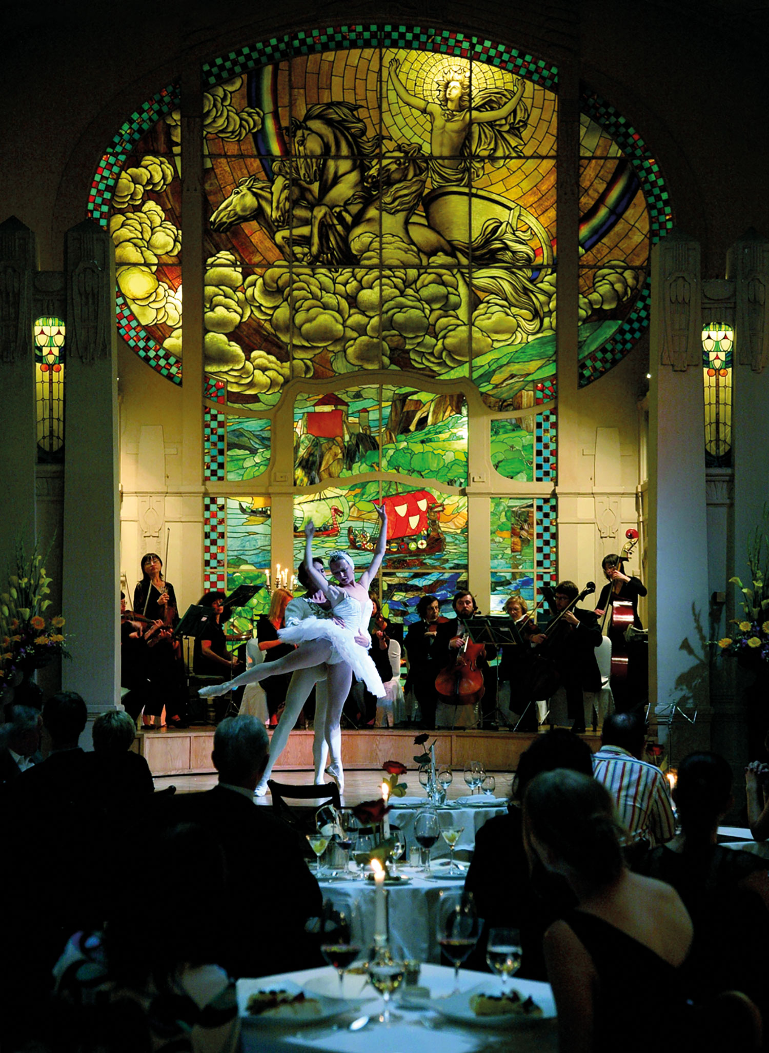 Ballet dancers perform the White Adagio from Swan Lake