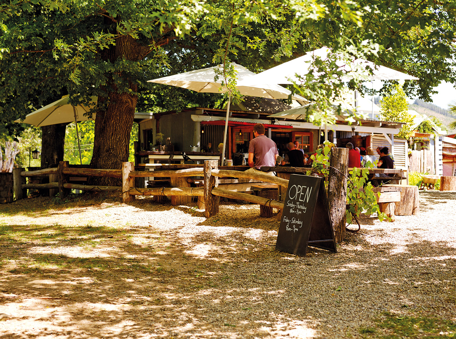 Riverside dining at Ginger Baker in Bright, Victoria