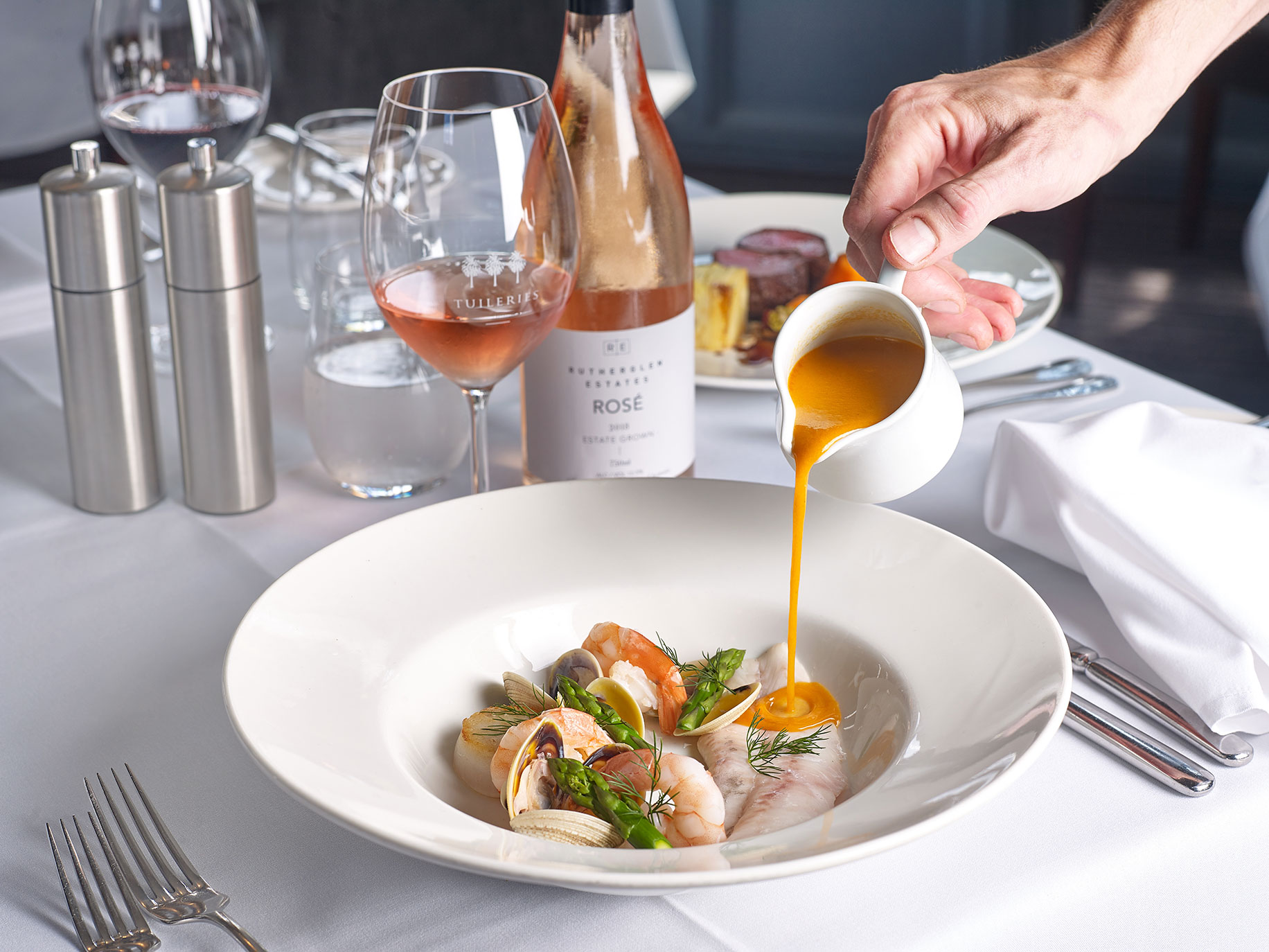 Bouillabaisse, Murray River cod, scallop, prawns, clams & sprouts