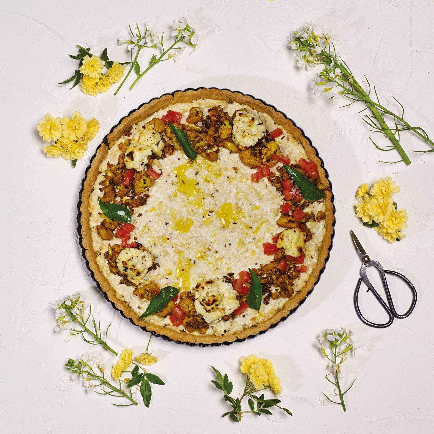 Spiced Cauliflower & Quark Tart