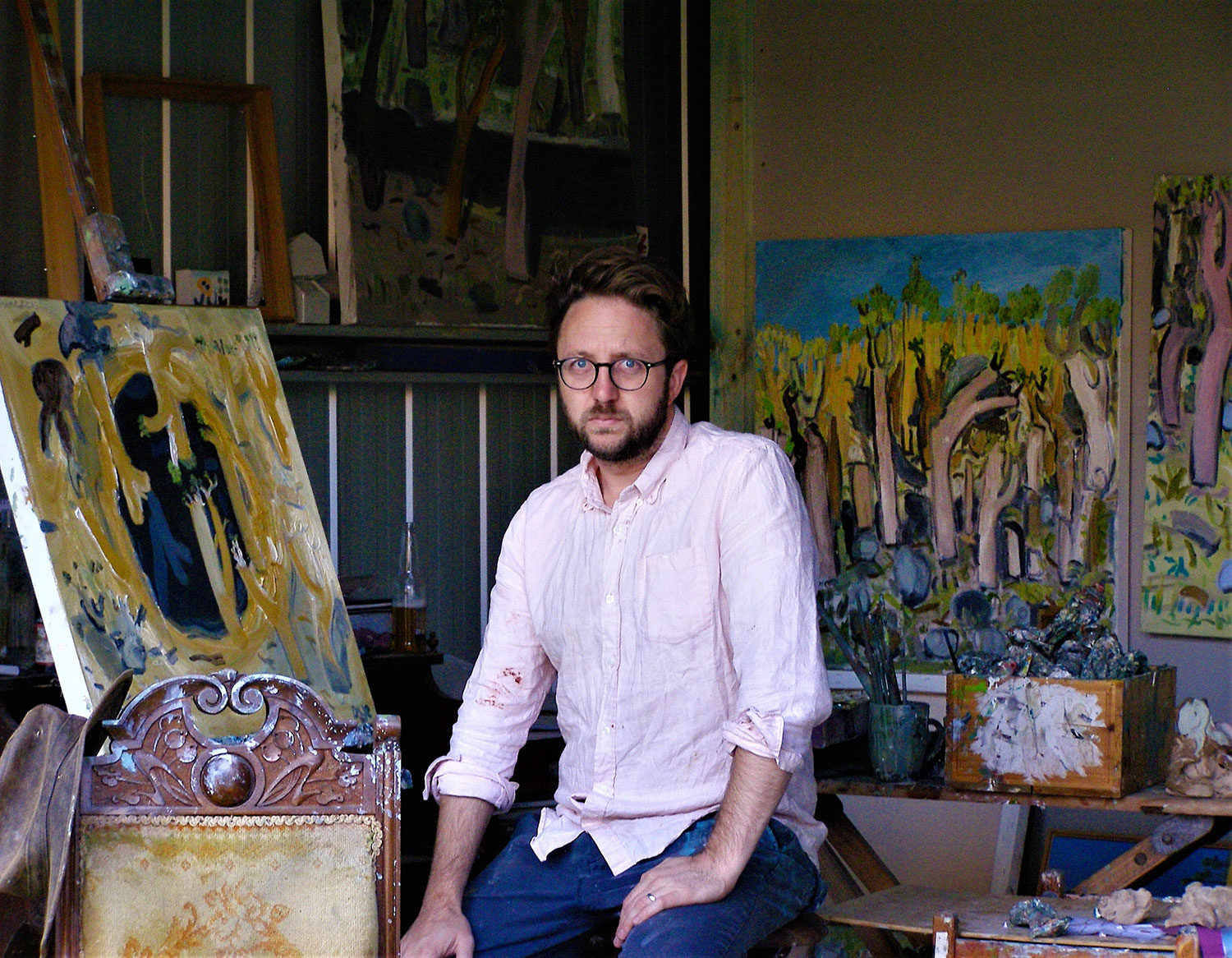 Artist Andy Pye in his Wangaratta Studio