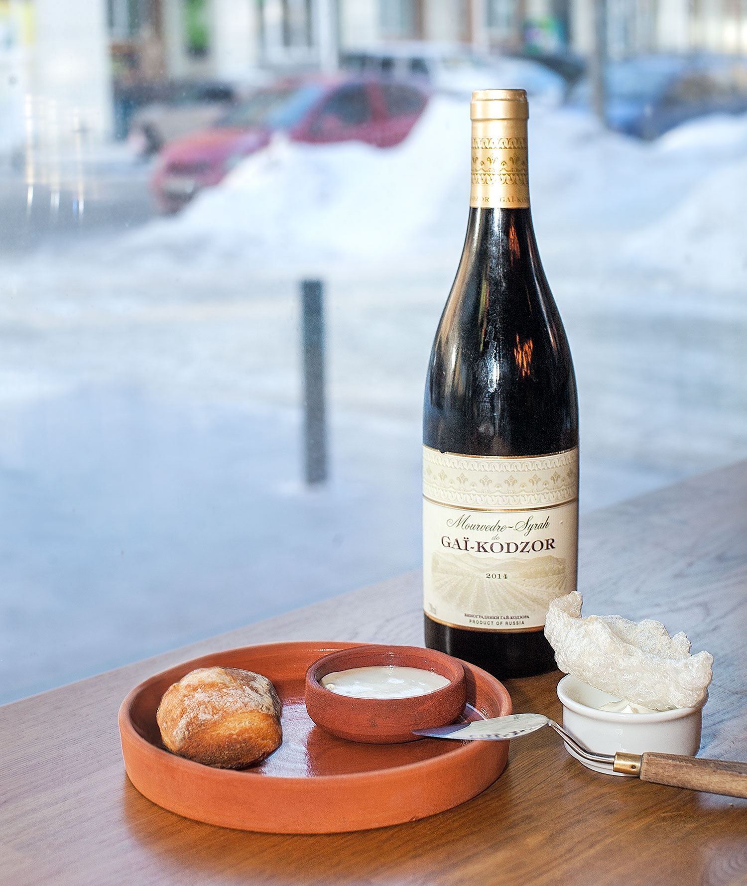 Gaï-Kodzor 2014 Mourvedre-Syrah with cream camembert