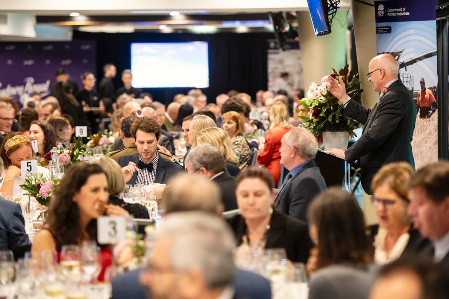 Guests seated for the Royal Agricultural Society of NSW President’s Medal presentation dinner.