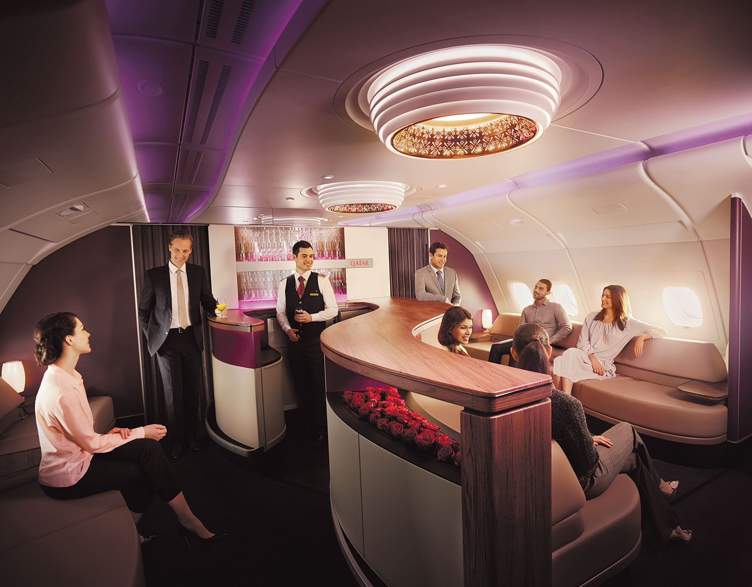 Sanctuary Lounge on board Qatar Airways’ A380 aircraft