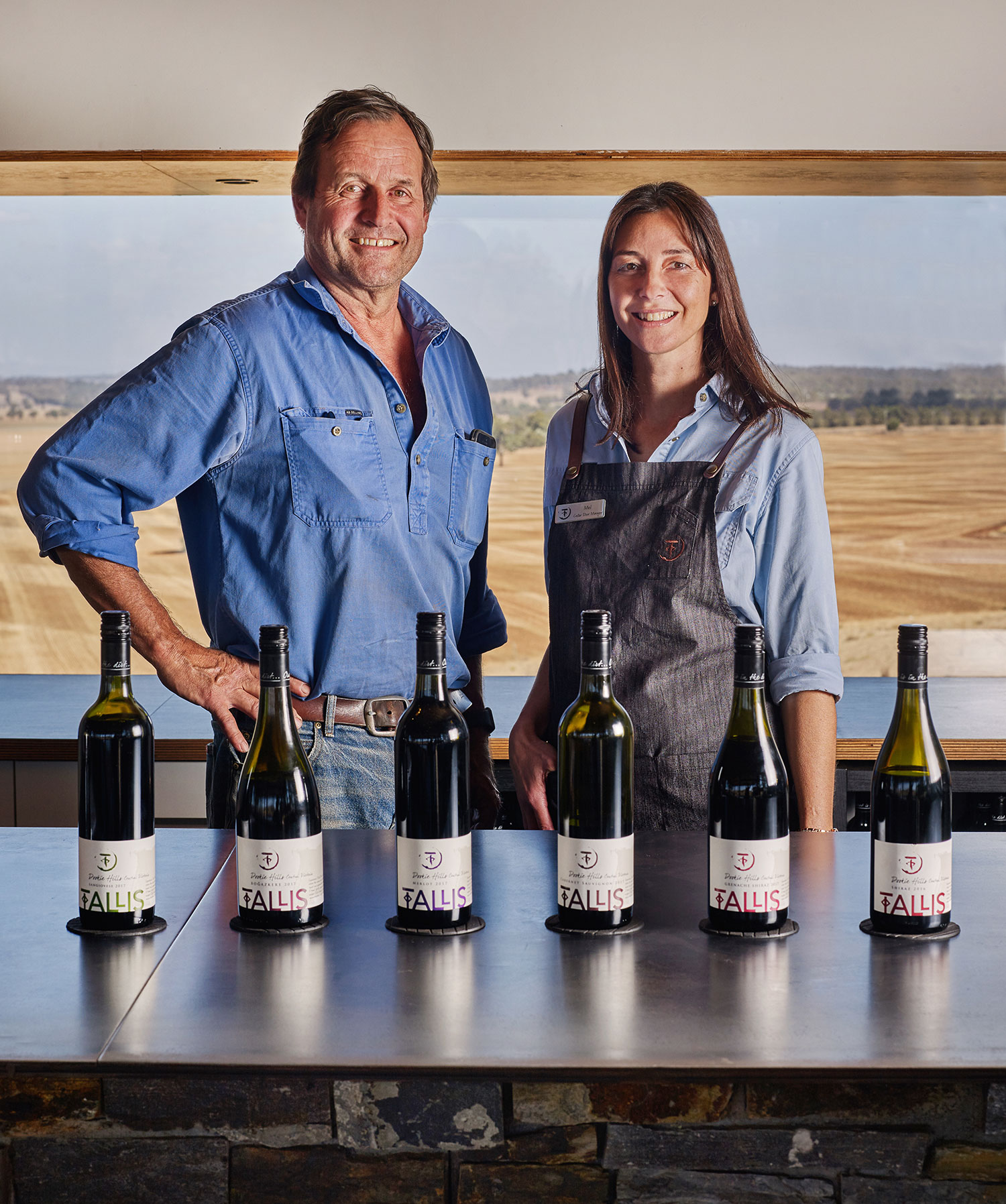 Winemaker Richard Tallis with Cellar Door Manager Mel Mintern