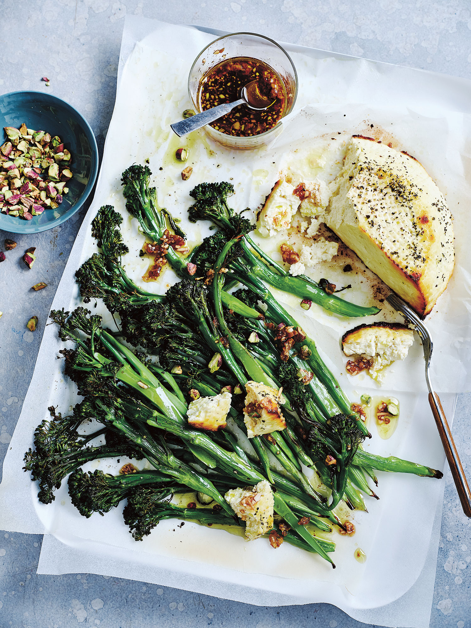 Roasted Broccolini Salad with Baked Ricotta from The Weeknight Cookbook