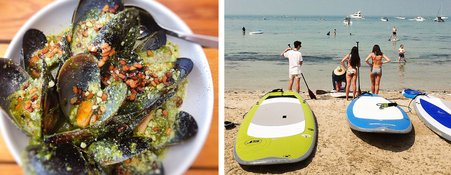 Spring Bay Mussels, Genovese Style - Sorrento's front (bay) beach foreshore