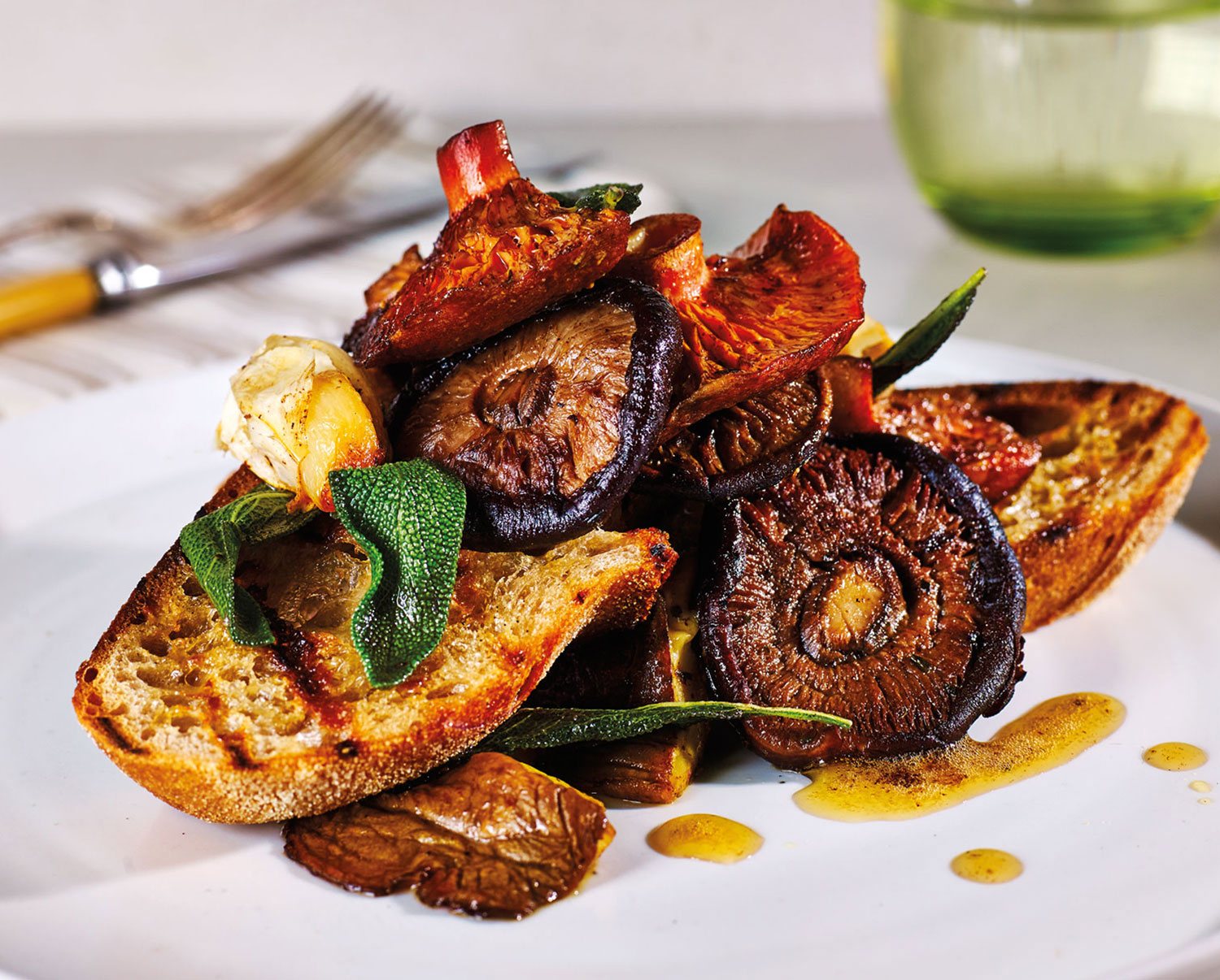 Mushrooms on Toast with Garlic, Lemon & Sage Butter