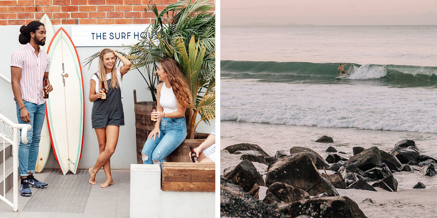 The Surf House is situated two streets back from Byron Bay's main beach